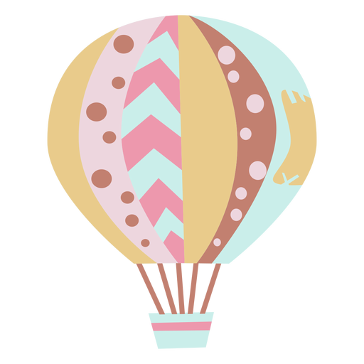 Gemischter gemusterter Heißluftballon PNG-Design