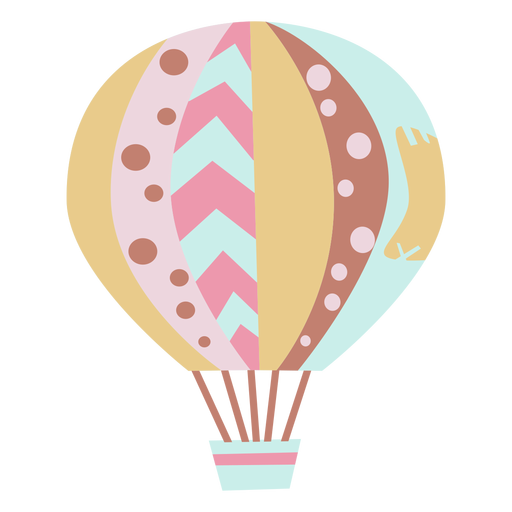 Mixed patterned hot air balloon PNG Design