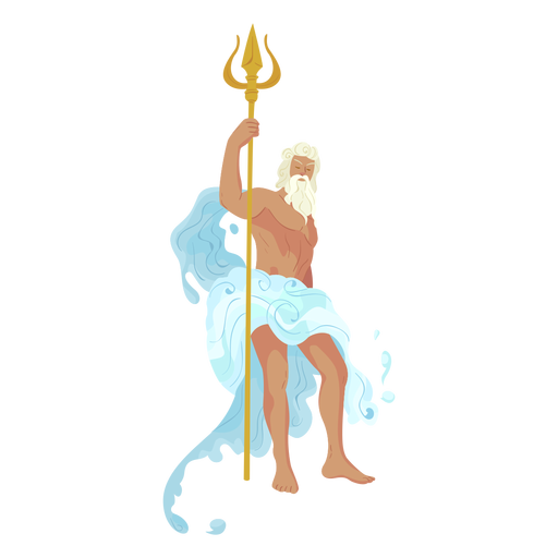 Deus grego Poseidon Desenho PNG