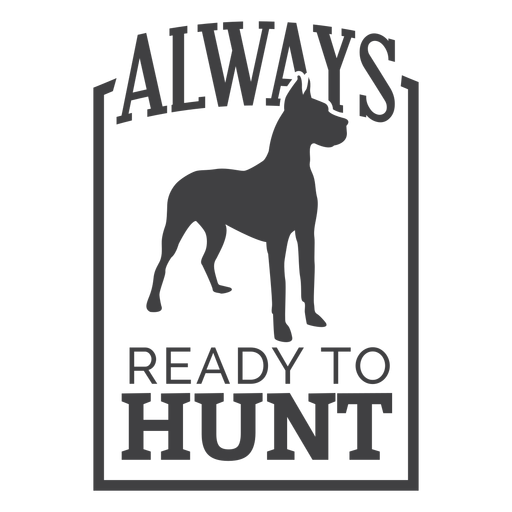 Logotipo de insignia de caza de perro listo para cazar Diseño PNG