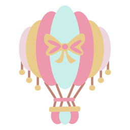 Balão de ar quente de fita rosa vermelha Desenho PNG
