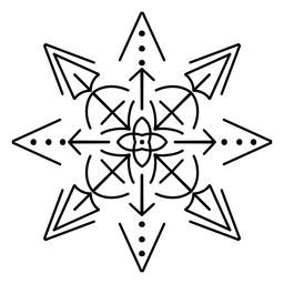 Esquema de diseño de triángulo de copo de nieve Diseño PNG