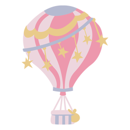 Stars pink hot air balloon PNG Design