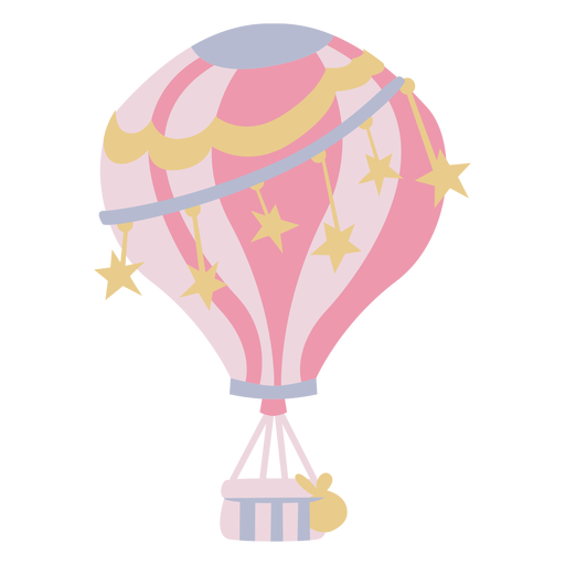 Stars pink hot air balloon PNG Design