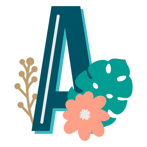 Tropical decorated capital letter a PNG Design