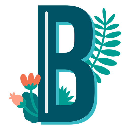 Tropical decorated capital letter b PNG Design