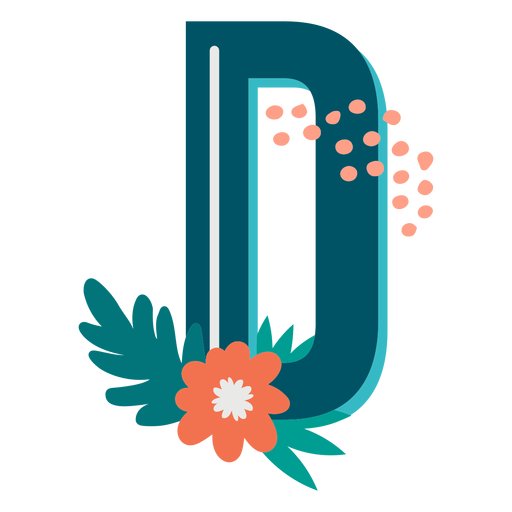 Tropical decorated capital letter d