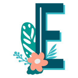 Tropisch verzierter Großbuchstabe e PNG-Design