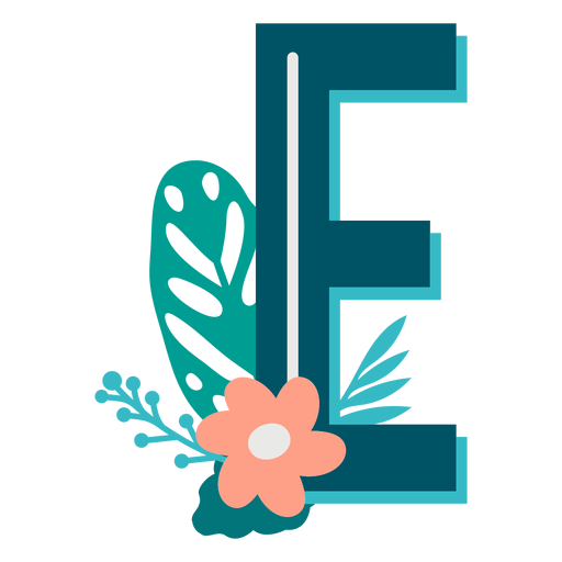 Tropical decorated capital letter e PNG Design