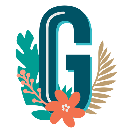 Tropical decorated capital letter g PNG Design