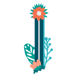 Letras maiúsculas decoradas tropicais i Desenho PNG