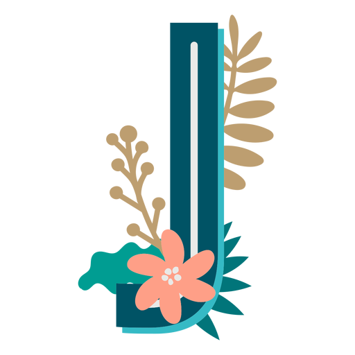 Tropical decorated capital letter j