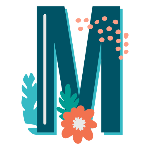 Tropical decorated capital letter m