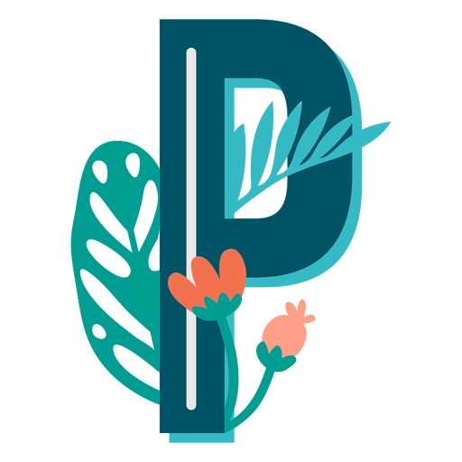 Tropical decorated capital letter p PNG Design
