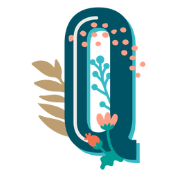 Tropical decorated capital letter q PNG Design