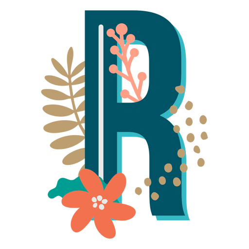 Tropical decorated capital letter r PNG Design