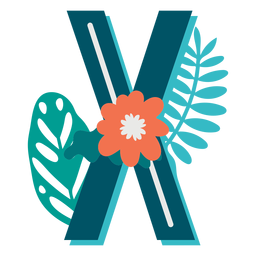 Tropical decorated capital letter x PNG Design