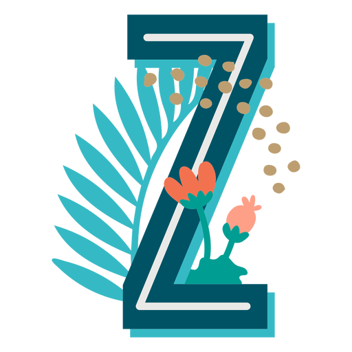 Tropical decorated capital letter z PNG Design