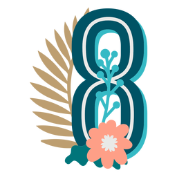 Decoração tropical número 8 Desenho PNG