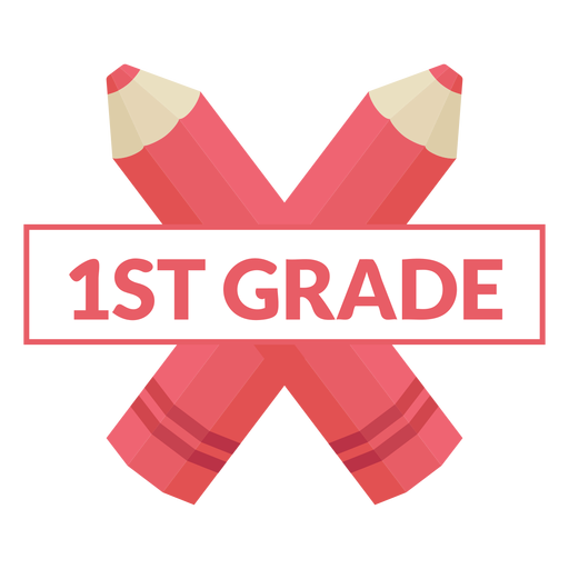 Two color pencil school 1st grade icon PNG Design