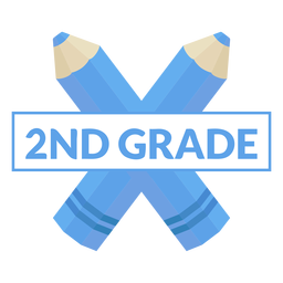 Icono de 2do grado de escuela de lápiz de dos colores Diseño PNG