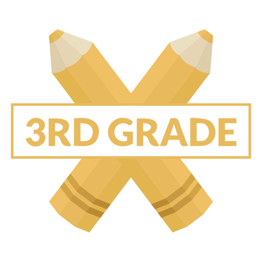 Two color pencil school 3rd grade icon PNG Design