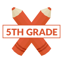 Two color pencil school 5th grade icon