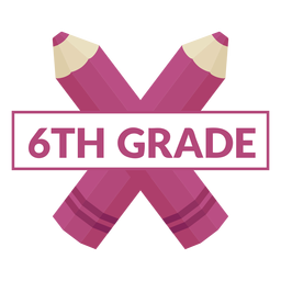 Two color pencil school 6th grade icon PNG Design Transparent PNG