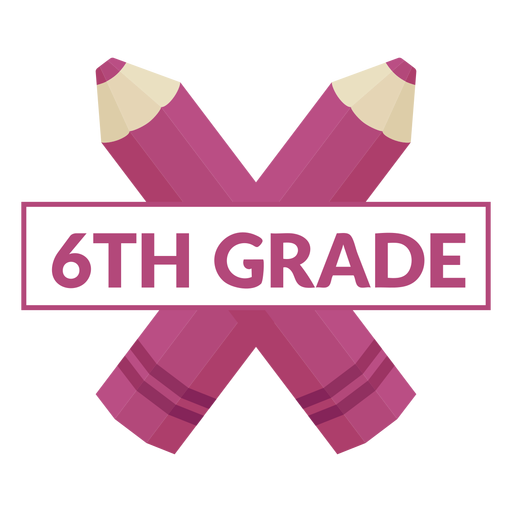 Two color pencil school 6th grade icon