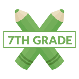 Two color pencil school 7th grade icon PNG Design