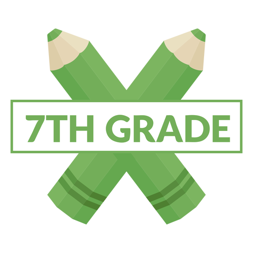 Icono de 7mo grado de escuela de lápiz de dos colores Diseño PNG