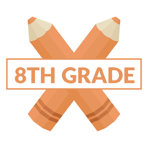 Two color pencil school 8th grade icon