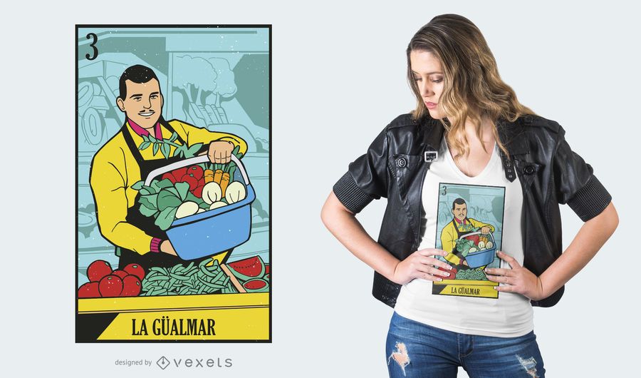 Diseño de camiseta de tarjeta de lotería mexicana Diseño de camiseta de tarjeta de lotería mexicana