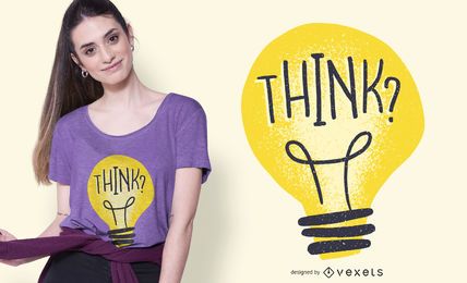 Pense na ilustração da lâmpada Design de t-shirt Pense na ilustração da lâmpada Design de t-shirt