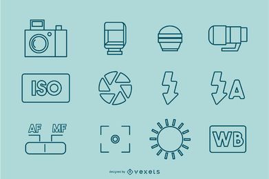 Photography Stroke Icon Collection Photography Stroke Icon Collection