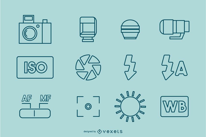 Photography Stroke Icon Collection Photography Stroke Icon Collection
