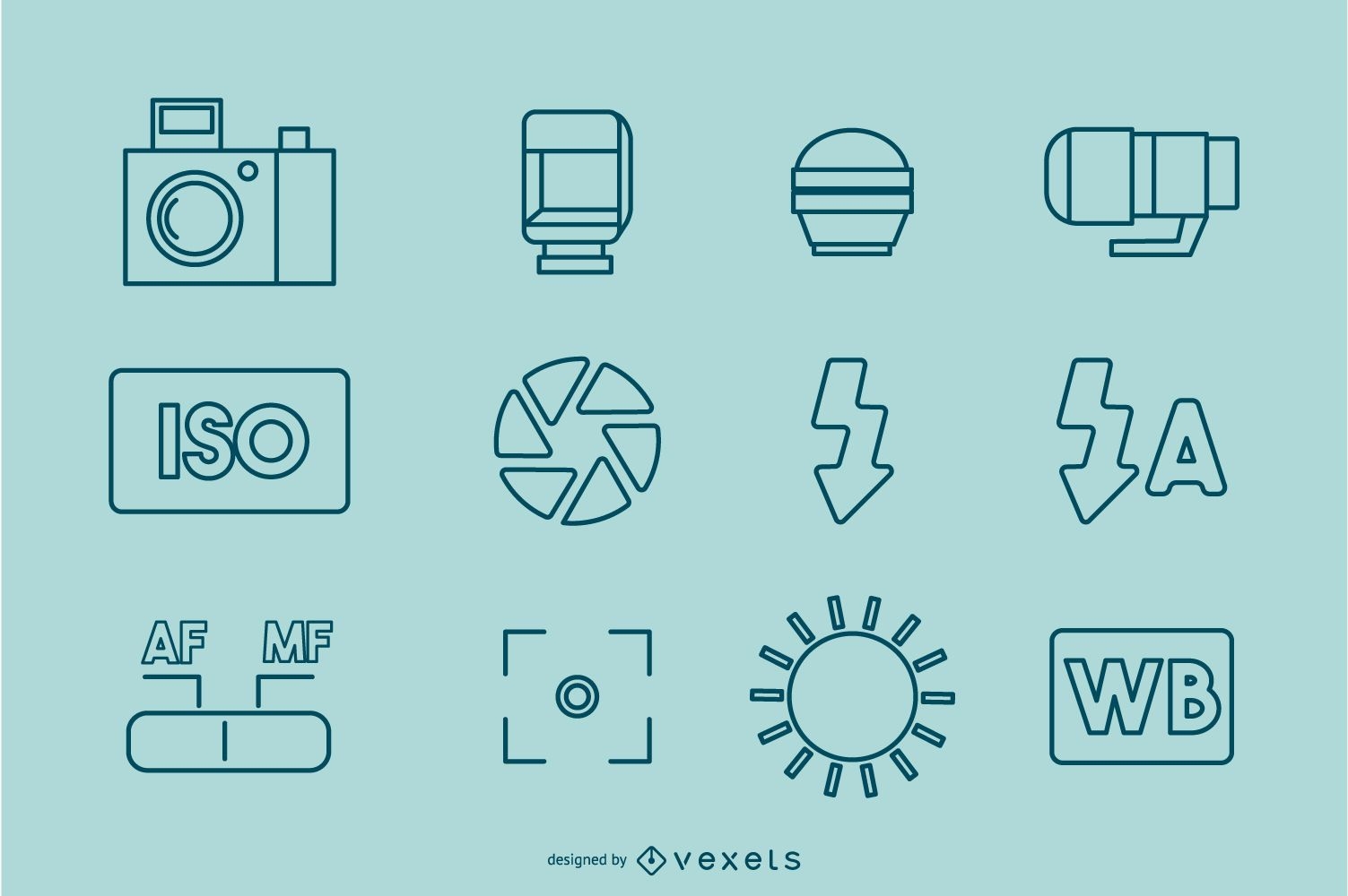 Photography Stroke Icon Collection