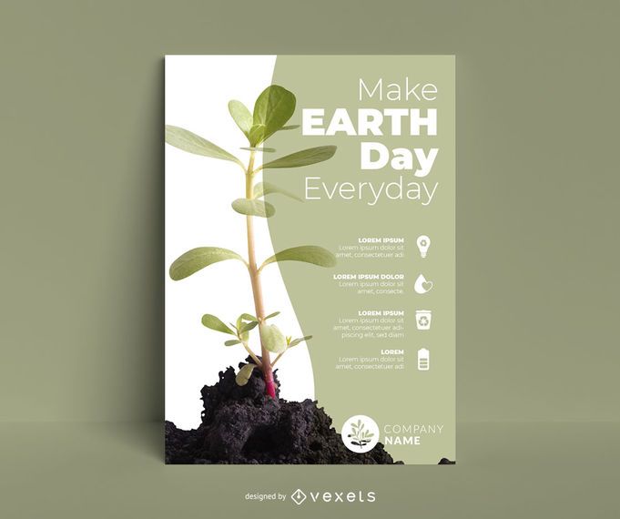 Earth day plant poster template Earth day plant poster template