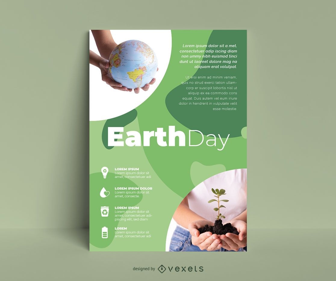 Earth day eco poster template