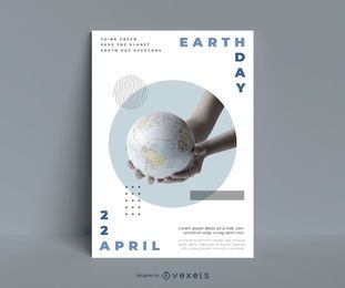 Plantilla de cartel de planeta del día de la tierra