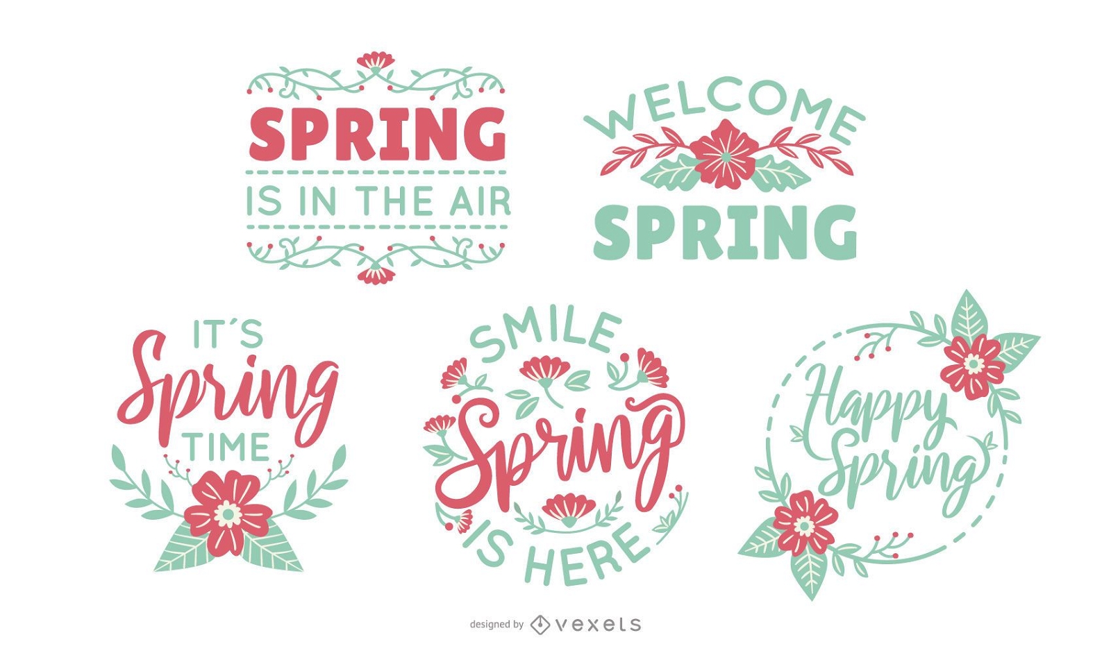 Springtime lettering set