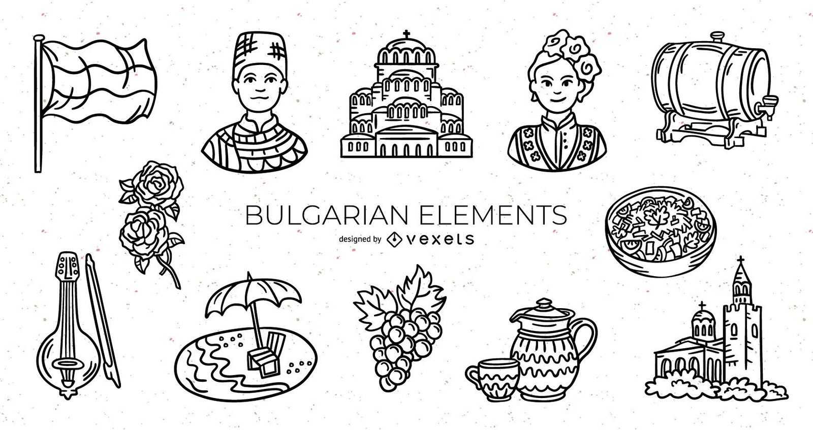 Bulgarian Stroke Elements Design Pack