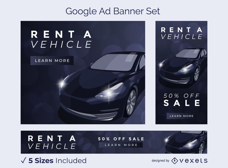 Conjunto de banner de anuncio de coche Conjunto de banner de anuncio de coche