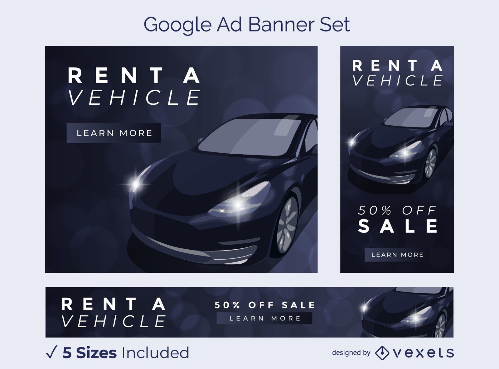 Car ad banner set