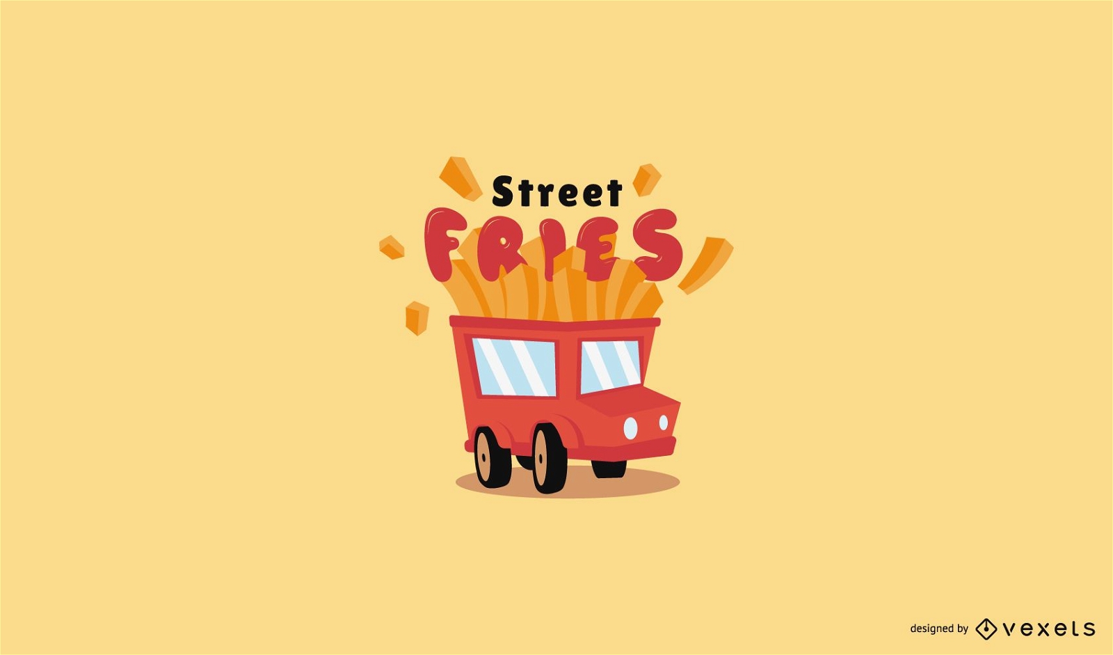 Fries food truck logo template