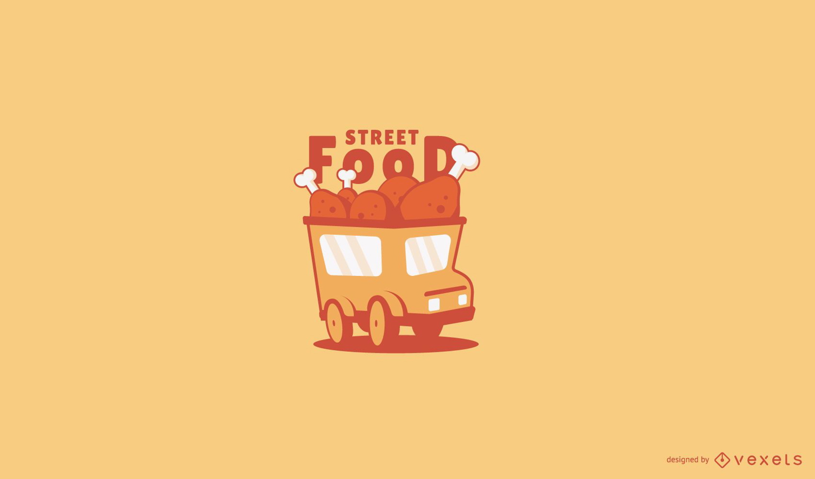 Chicken Food Truck Logo Vorlage