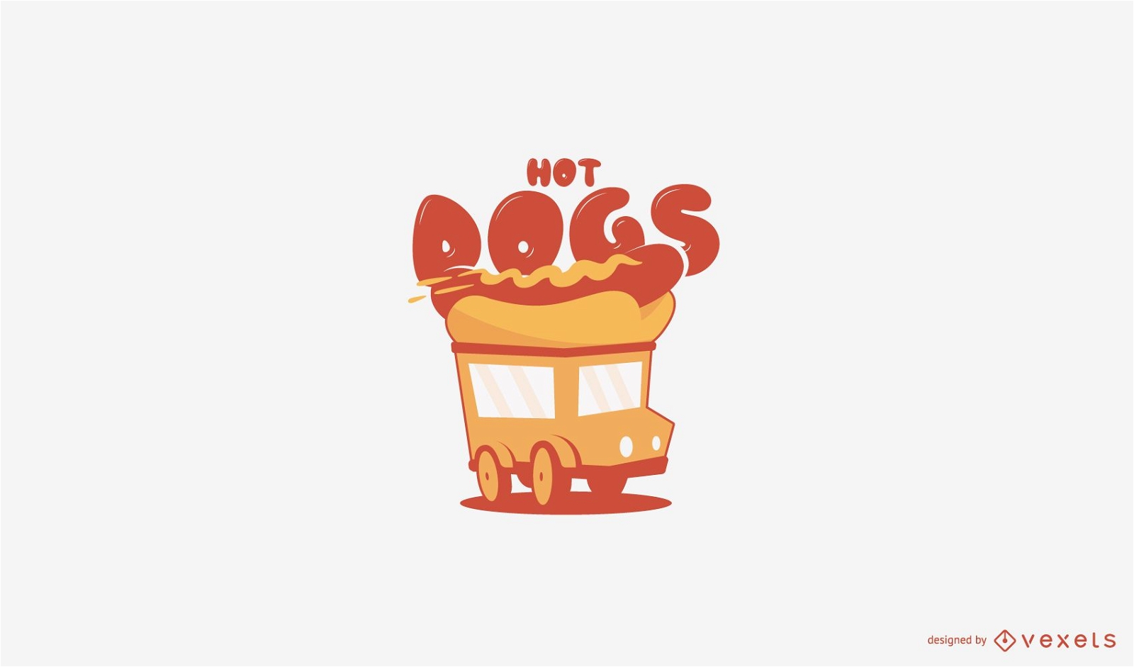 Hot dogs food truck logo template