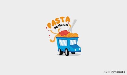 Pasta food truck logo template