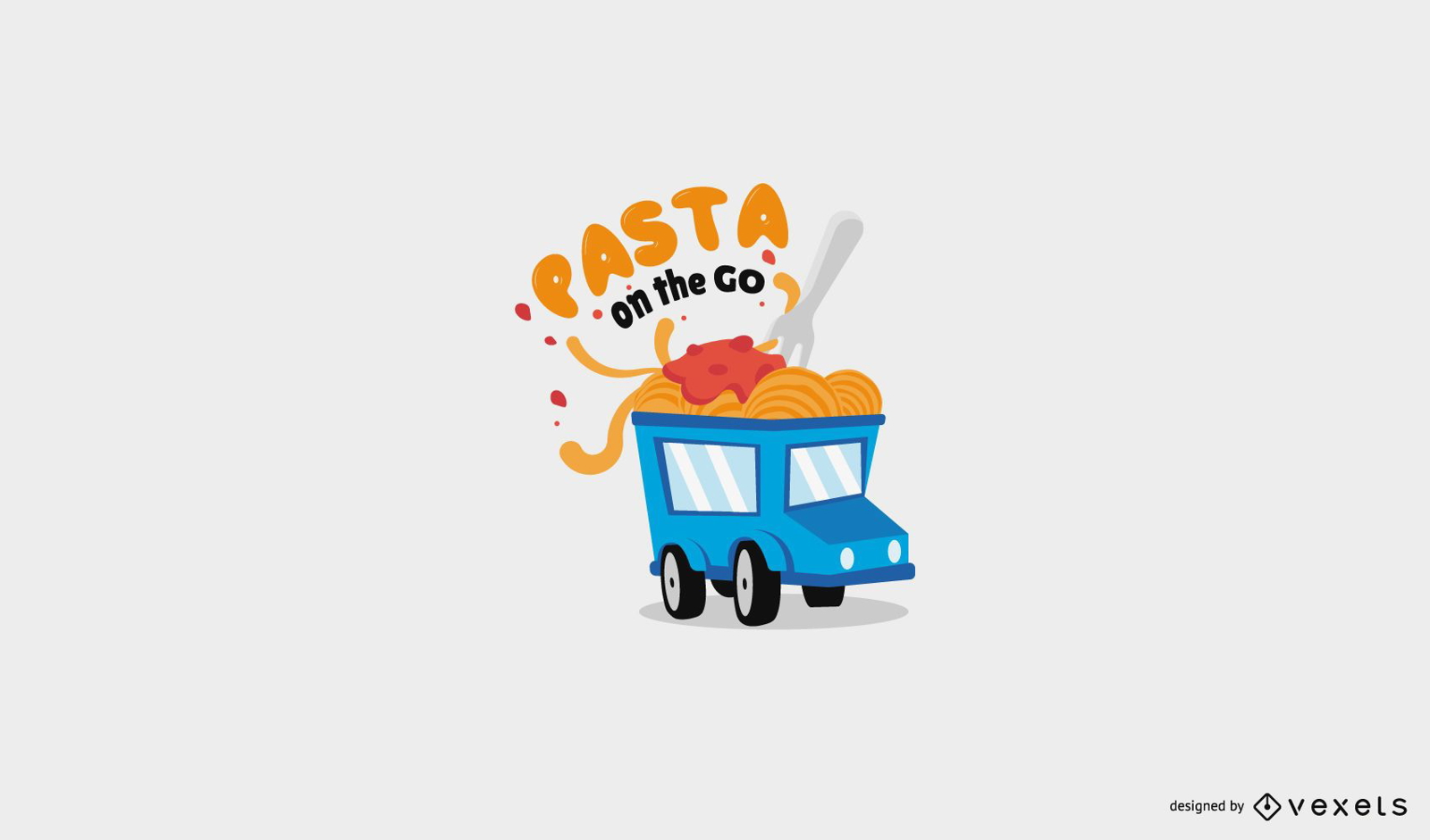 Modelo de logotipo de food truck de massas