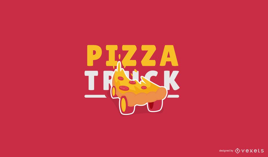 Plantilla de logotipo de camión de comida de pizza Plantilla de logotipo de camión de comida de pizza